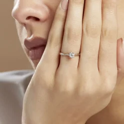 Bague Solitaire Victoria Platine Blanc Diamant-Histoire d'Or Clearance