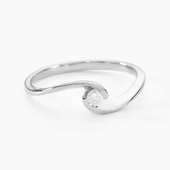 Histoire d'Or Bague Solitaire Vrille Or Blanc Diamant