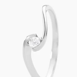 Histoire d'Or Bague Solitaire Vrille Or Blanc Diamant