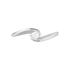 Histoire d'Or Bague Solitaire Vrille Or Blanc Diamant