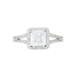 Histoire d'Or Bague Solitaire Wilona Argent Blanc Oxyde De Zirconium