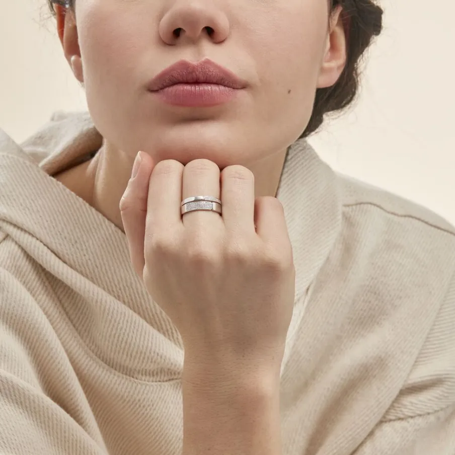 Histoire d'Or Bague Sophia Or Blanc Diamant