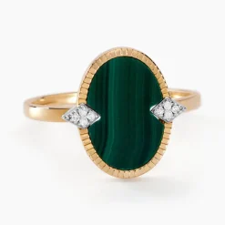 Bague Tahina Or Jaune Malachite Diamant-Histoire d'Or Outlet