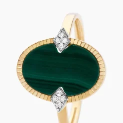 Bague Tahina Or Jaune Malachite Diamant-Histoire d'Or Outlet