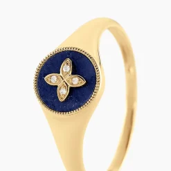 Bague Talisman Or Jaune Lapis Lazuli Diamant-Histoire d'Or Clearance