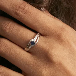 Histoire d'Or Bague Tanissia Or Blanc Saphir Et Diamant