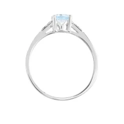Histoire d'Or Bague Tarente Or Blanc Topaze Et Oxyde De Zirconium