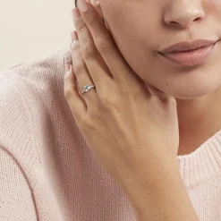 Histoire d'Or Bague Tarente Or Blanc Topaze Et Oxyde De Zirconium