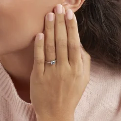 Histoire d'Or Bague Tarente Or Blanc Topaze Et Oxyde De Zirconium