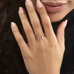 Bague Tea Argent Blanc Rose Oxyde De Zirconium-Histoire d'Or Clearance