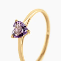 Histoire d'Or Bague Tender Love Or Jaune Améthyste