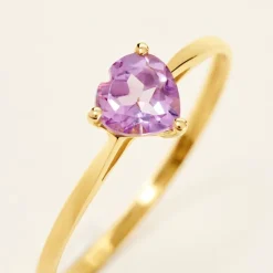 Histoire d'Or Bague Tender Love Or Jaune Améthyste