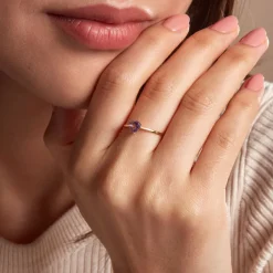 Histoire d'Or Bague Tender Love Or Jaune Améthyste