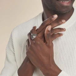 Bague Thimeo Argent Blanc Onyx-Histoire d'Or