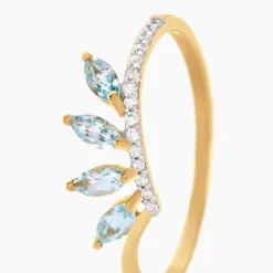 Bague Tiara Or Jaune Topaze Oxyde De Zirconium-Histoire d'Or Clearance