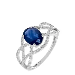 Bague Tina Or Blanc Saphir Et Diamant-Histoire d'Or Clearance