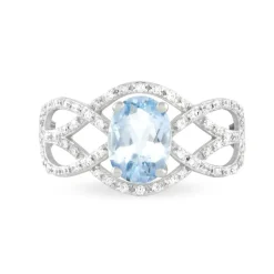 Histoire d'Or Bague Tina Or Blanc Topaze Et Diamant