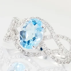 Histoire d'Or Bague Tina Or Blanc Topaze Et Oxyde De Zirconium