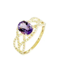 Bague Tina Or Jaune Amethyste Et Diamant-Histoire d'Or