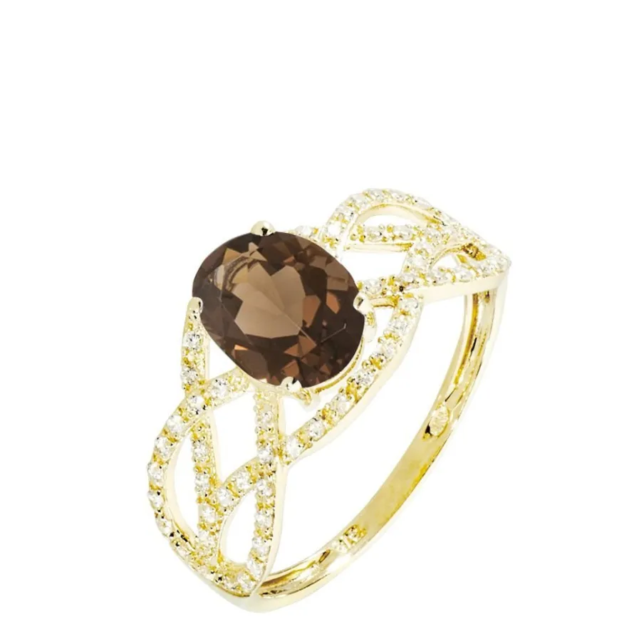 Histoire d'Or Bague Tina Or Jaune Quartz Et Diamant
