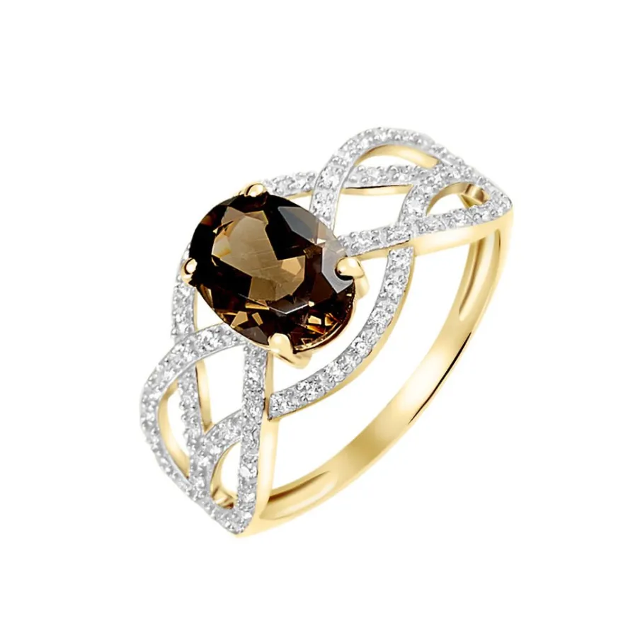 Histoire d'Or Bague Tina Or Jaune Quartz Et Oxyde De Zirconium