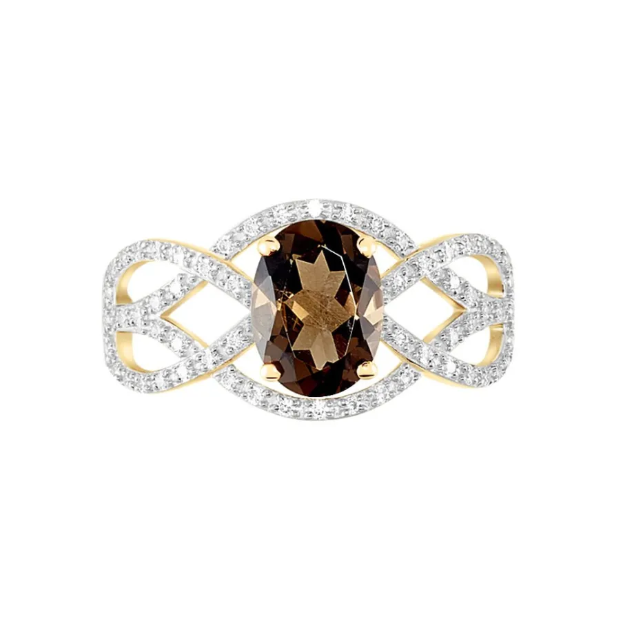 Histoire d'Or Bague Tina Or Jaune Quartz Et Oxyde De Zirconium