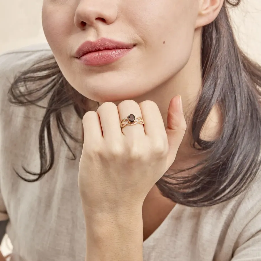 Histoire d'Or Bague Tina Or Jaune Quartz Et Oxyde De Zirconium