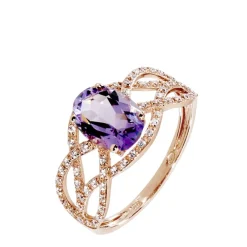 Bague Tina Or Rose Amethyste Et Diamant-Histoire d'Or Discount