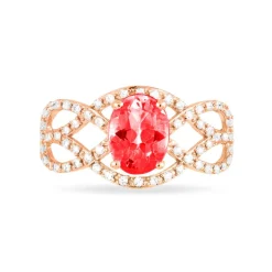 Histoire d'Or Bague Tina Or Rose Rubis Et Diamant