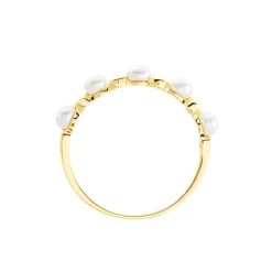 Histoire d'Or Bague Tiny Pearls Or Jaune Perle De Culture Oxyde De Zirconium
