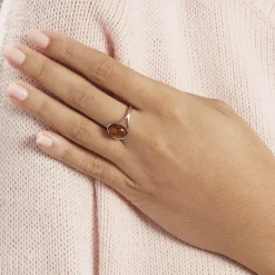 Histoire d'Or Bague Titziana Argent Blanc Ambre