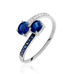 Bague Toi Et Moi Or Blanc Saphir Et Diamant-Histoire d'Or