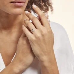 Histoire d'Or Bague Trilogie Or Blanc Diamant