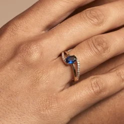 Bague Tyana Plaqué Or Jaune Pierre De Synthese Et Oxyde De Zirconium-Histoire d'Or Discount