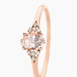 Histoire d'Or Bague Urbaine Or Rose Morganite Et Oxyde De Zirconium
