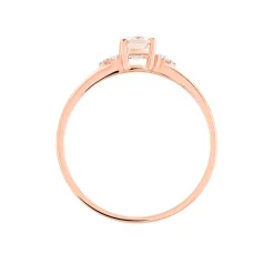 Histoire d'Or Bague Urbaine Or Rose Morganite Et Oxyde De Zirconium