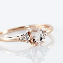 Histoire d'Or Bague Urbaine Or Rose Morganite Et Oxyde De Zirconium
