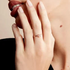 Histoire d'Or Bague Urbaine Or Rose Morganite Et Oxyde De Zirconium