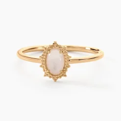 Histoire d'Or Bague Vintage Love Plaqué Or Jaune Pierre De Lune