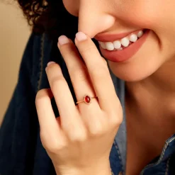 Bague Vintage Love Plaqué Or Jaune Agate-Histoire d'Or New