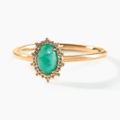 Histoire d'Or Bague Vintage Love Plaqué Or Jaune Amazonite