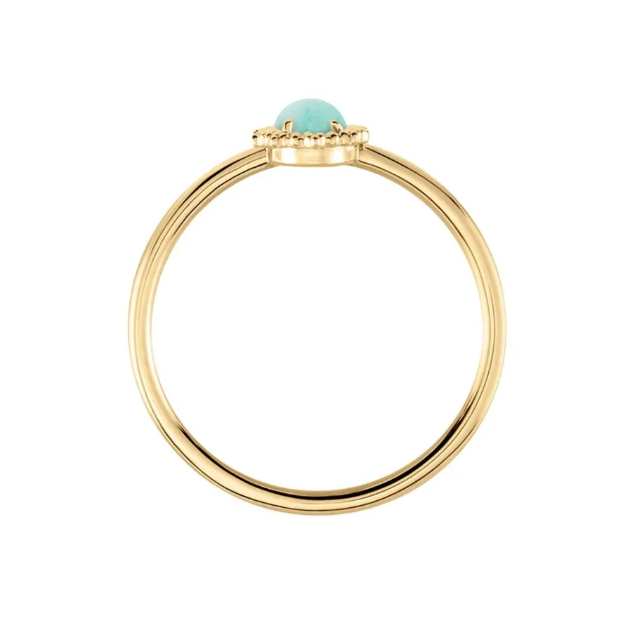 Histoire d'Or Bague Vintage Love Plaqué Or Jaune Amazonite
