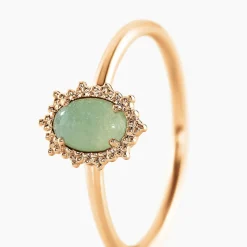 Histoire d'Or Bague Vintage Love Plaqué Or Jaune Aventurine