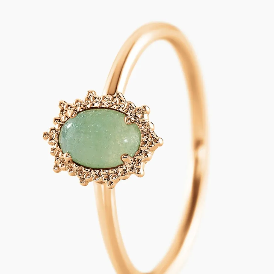 Histoire d'Or Bague Vintage Love Plaqué Or Jaune Aventurine