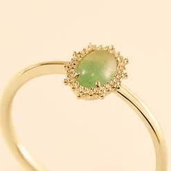 Histoire d'Or Bague Vintage Love Plaqué Or Jaune Aventurine
