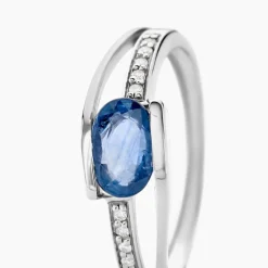 Histoire d'Or Bague Viyan Or Blanc Saphir Et Diamant