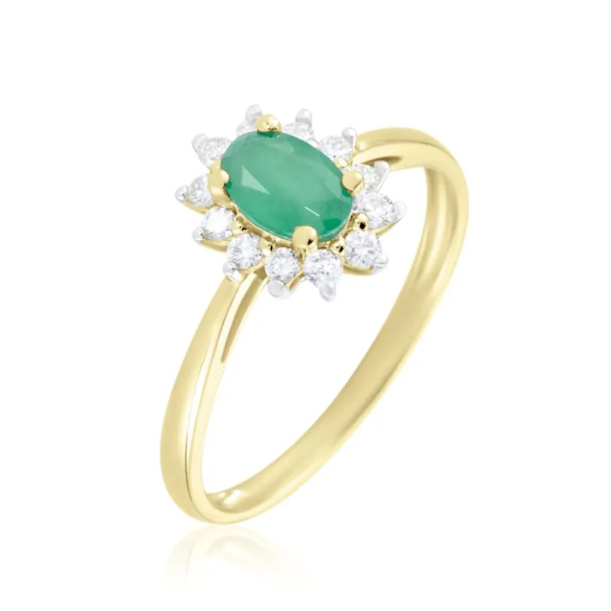 Bague Vladimir Or Jaune Emeraude Diamants-Histoire d'Or New