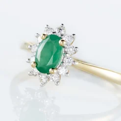 Bague Vladimir Or Jaune Emeraude Diamants-Histoire d'Or New