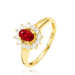 Histoire d'Or Bague Vladimir Or Jaune Rubis Et Diamant