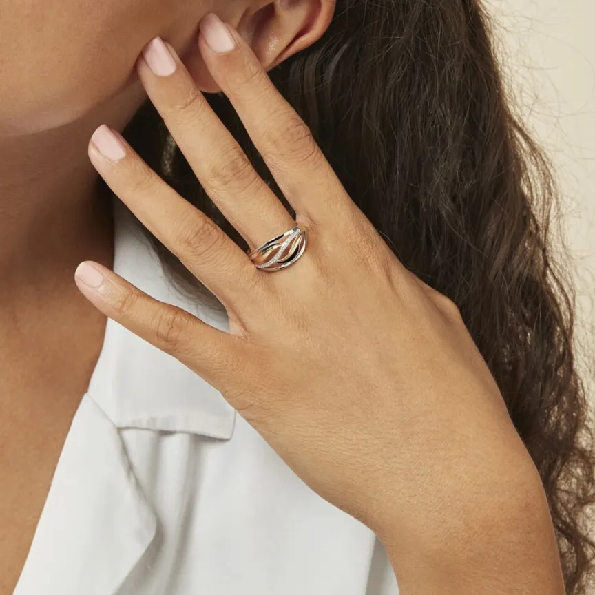 Bague Volcania Or Bicolore Diamant-Histoire d'Or New